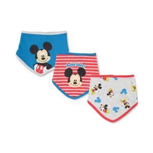 Disney Baby  Boys Mickey Mouse Bandana Bib Pack of 3 NWT